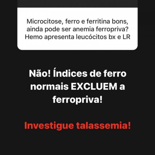 A TALASSEMIA NEM SEMPRE E DIAGNOSTICADA